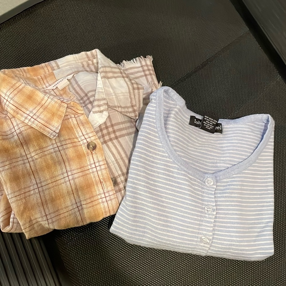 Flannel tshirt and a sweater